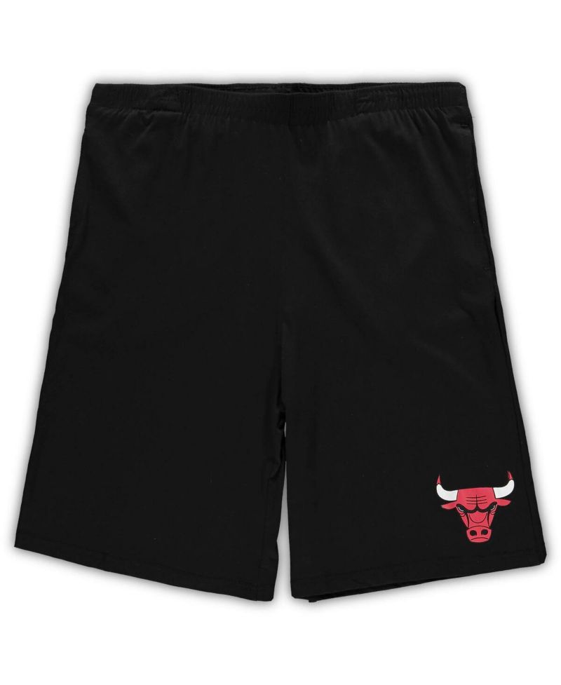 Men's Red, Black Chicago Bulls Big and Tall T-shirt and Shorts Sleep Set