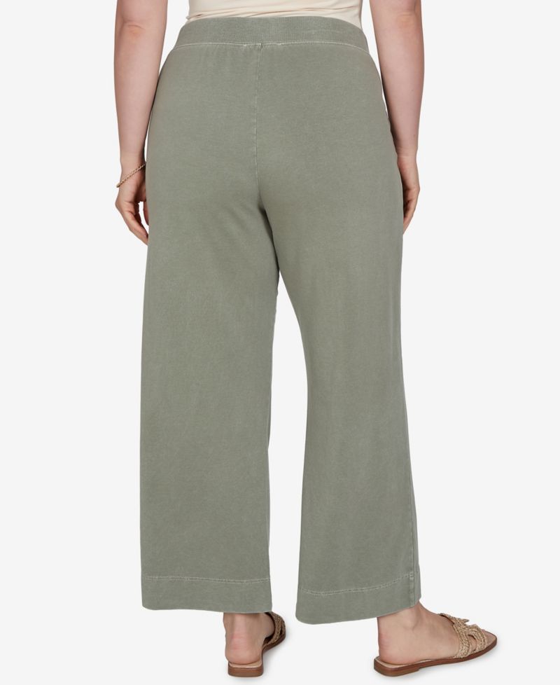 Plus Size Snow Wash Elastic Waistband Pants