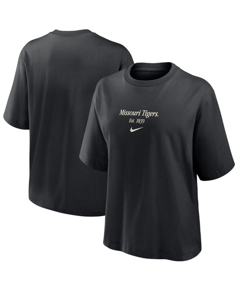 Women's Black Missouri Tigers Boxy T-Shirt