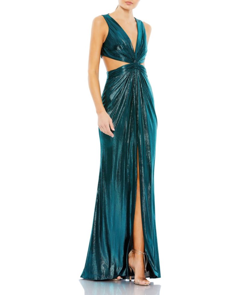 Women's Metallic Cut Out Gown
