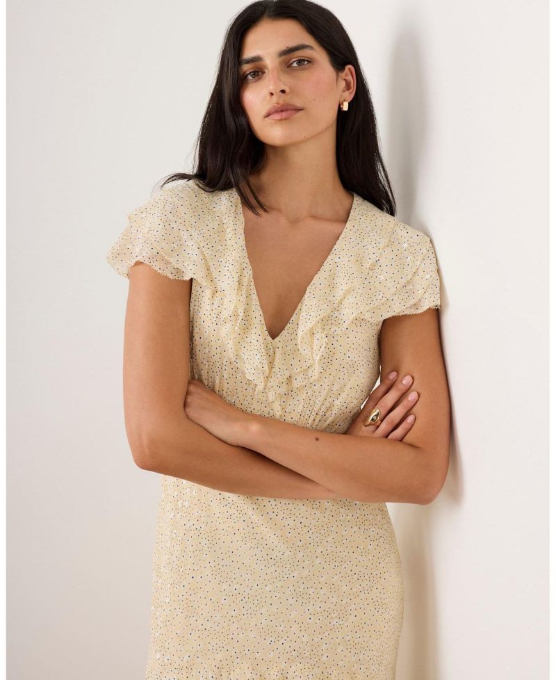 Women's Tiered Ruffle V-Neck Midi Dress
