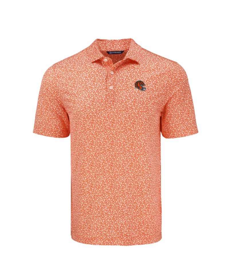 Men's Orange Cincinnati Bengals Pike Eco Flora Print Polo Shirt