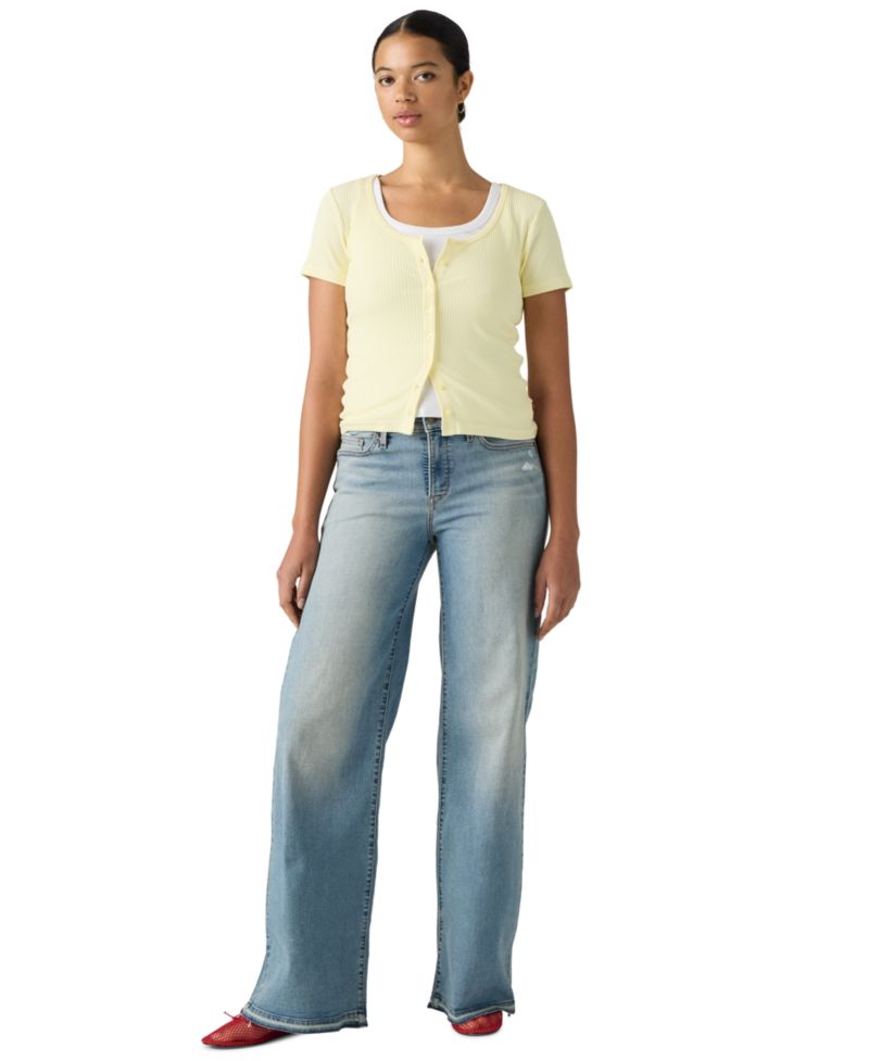 Plus Size Mid Rise 318 Shaping Wide-Leg Jeans