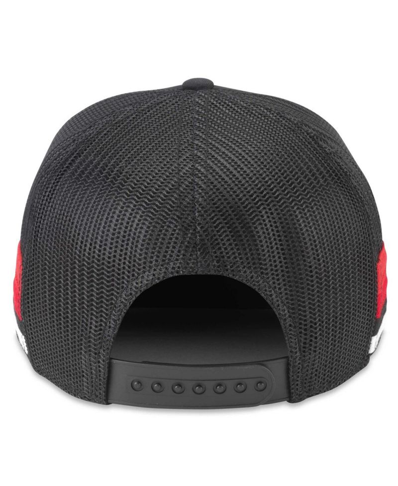 Men's Black Chicago Blackhawks Hotfoot Stripes Trucker Adjustable Hat
