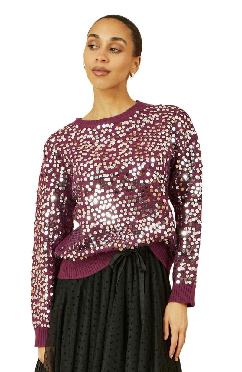 Women's Sequin Relaxed Fit Sweater