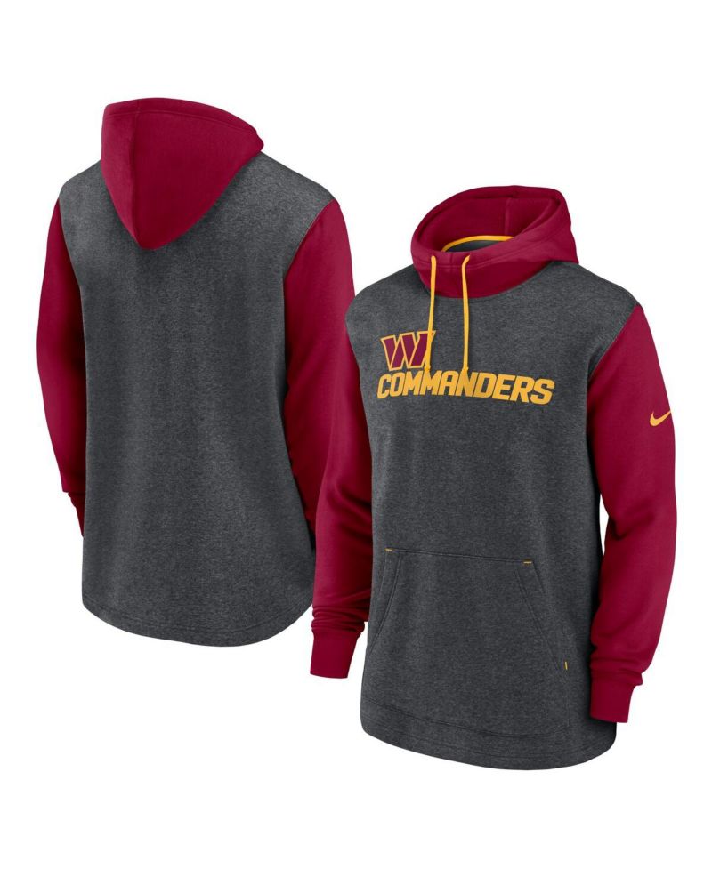 Men's Heathered Charcoal/Burgundy Washington Commanders Surrey Legacy Pullover Hoodie