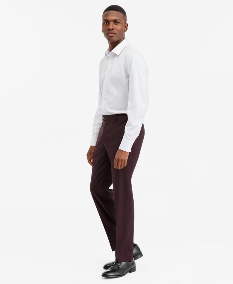 Men's Slim-Fit Wool-Blend Suit Pants