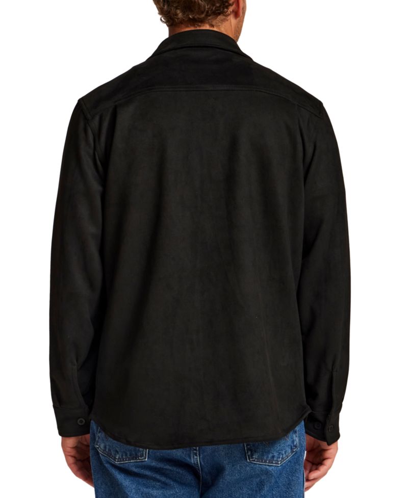Men's Button-Front Faux Suede Overshirt