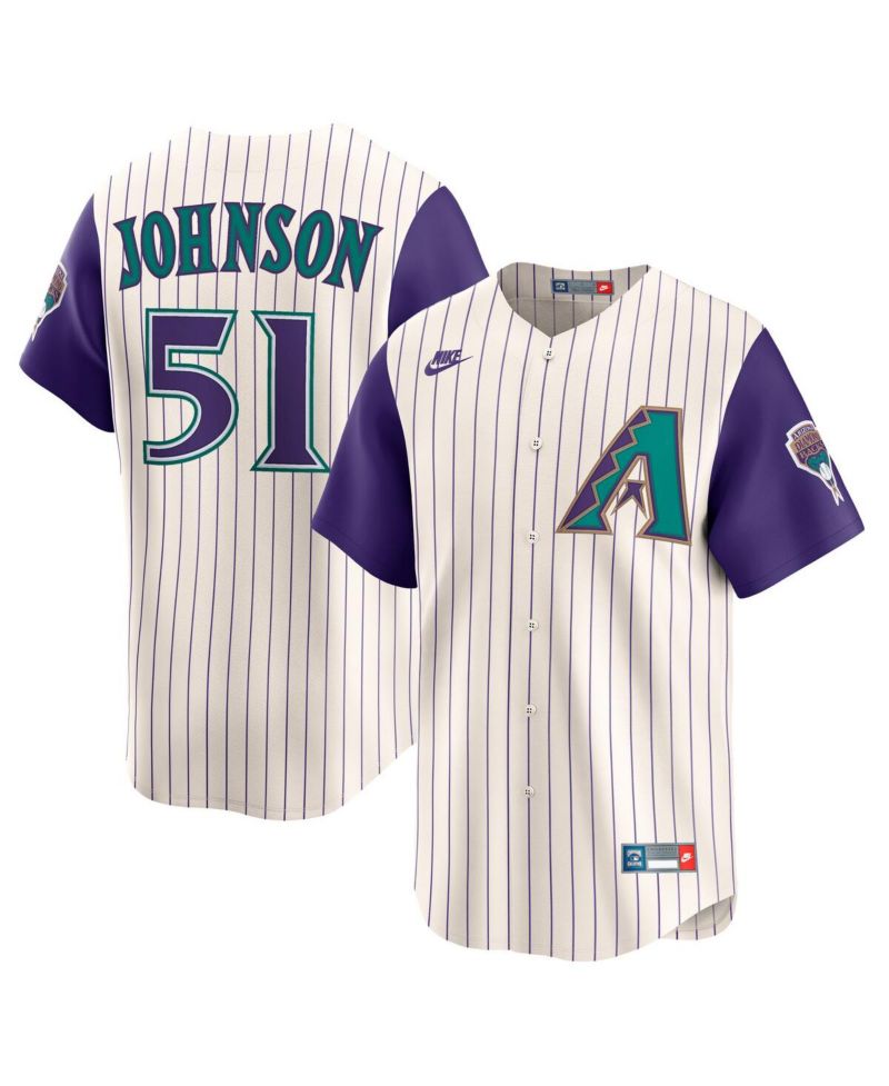 Men's Randy Johnson Cream Arizona Diamondbacks Throwback Cooperstown Collection Limited Jersey