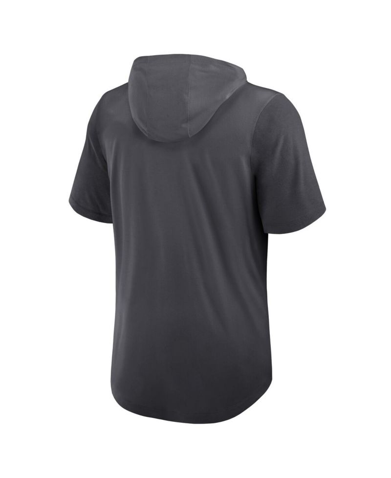 Men's Anthracite Houston Texans Tri-Blend Performance Hoodie T-Shirt