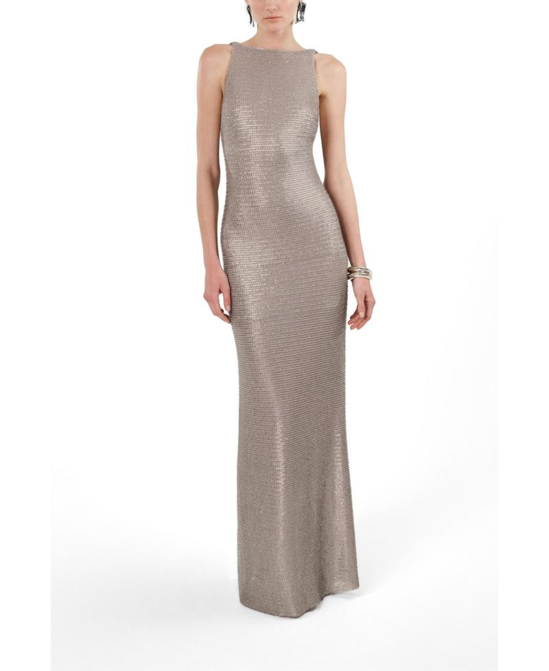 Women's Sequin Open-Back Maxi Dress