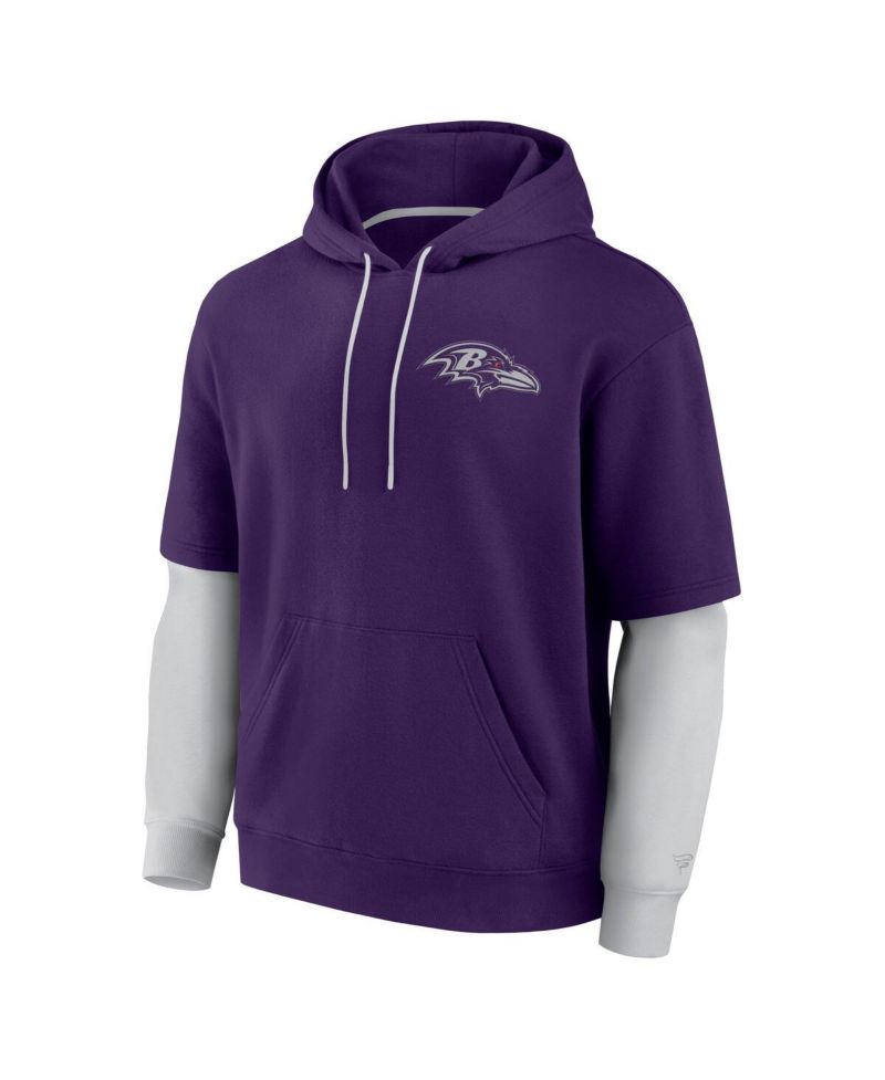 Men's and Women's Purple Baltimore Ravens Sleek Elements Pullover Hoodie