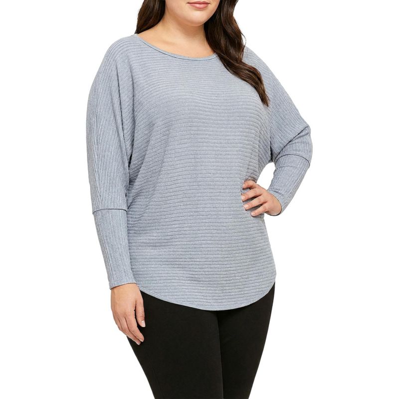 Plus Size Dolman Sleeve Rib Top