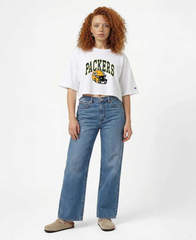 Women's Green Bay Packers Boyfriend Cropped T-Shirt