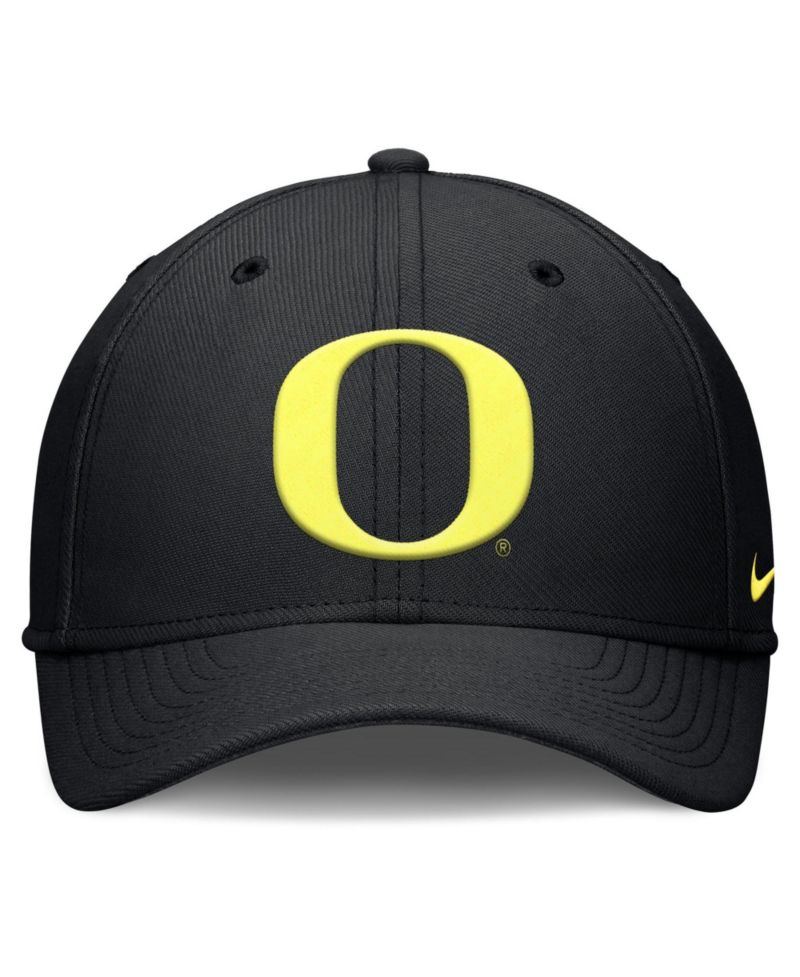 Men's Black Oregon Ducks Rise SwooshFlex Dri-FIT Hat