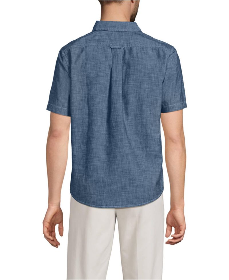 Men's Short Sleeve Easy Fit Chambray Shirt