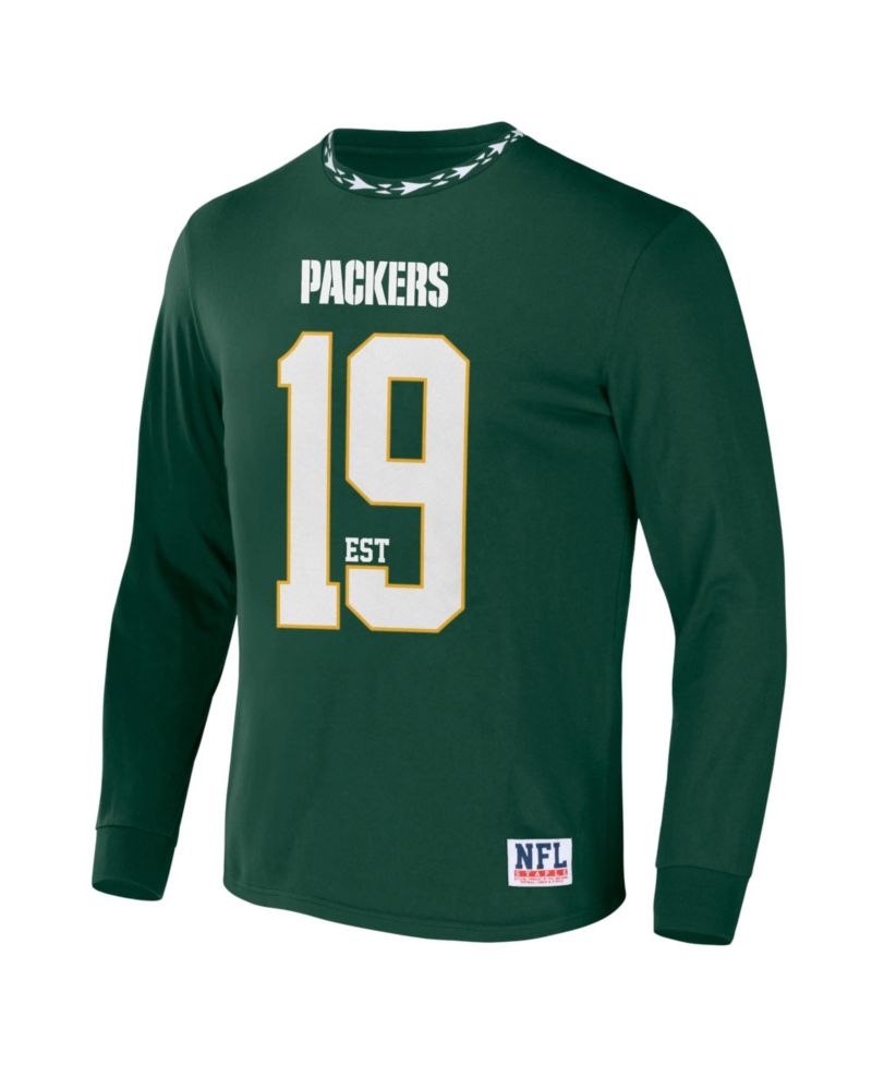 Men's NFL X Staple Hunter Green Green Bay Packers Core Long Sleeve Jersey Style T-shirt