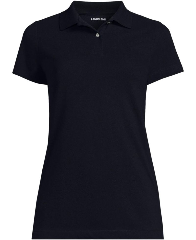 Women's Short Sleeve Basic Mesh Polo Shirt