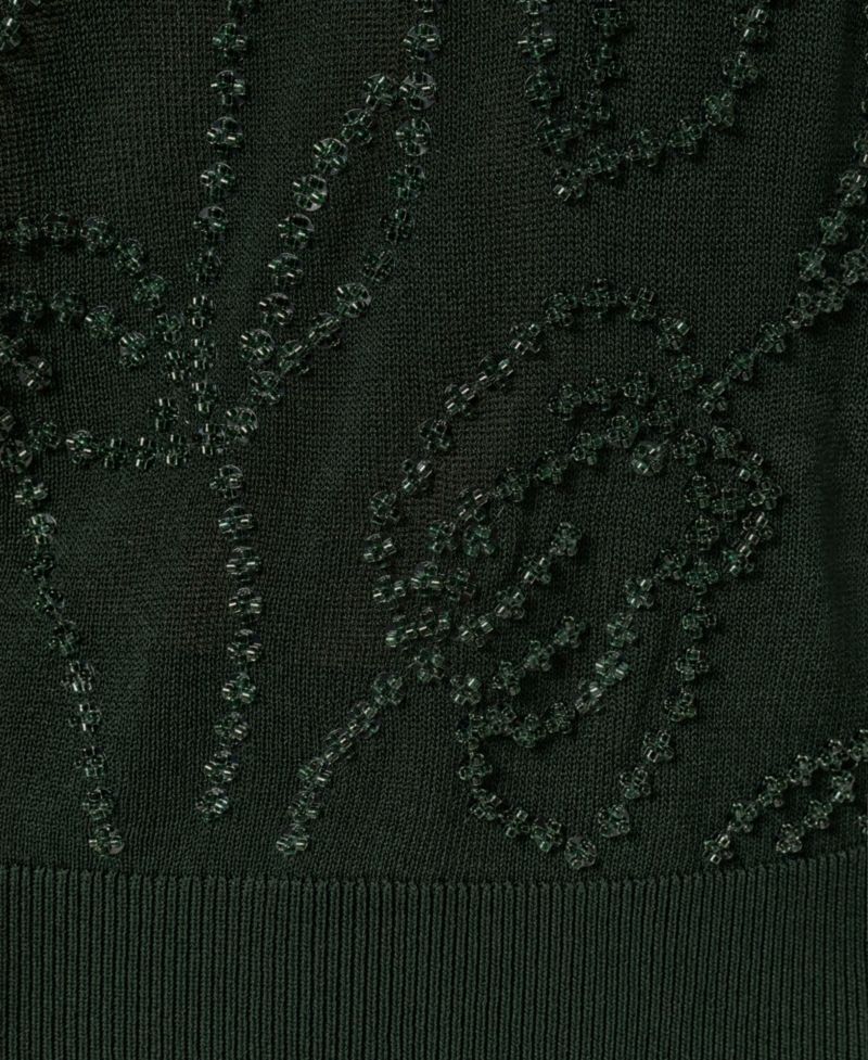 Women's Beaded Crewneck Sleeveless Tank