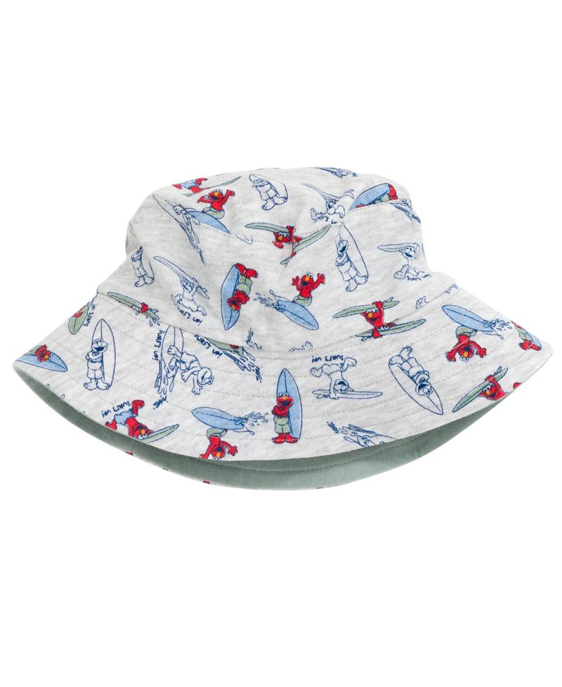 Baby Boys Elmo Cookie Monster Bird Romper and Bucket Sun Hat Newborn to