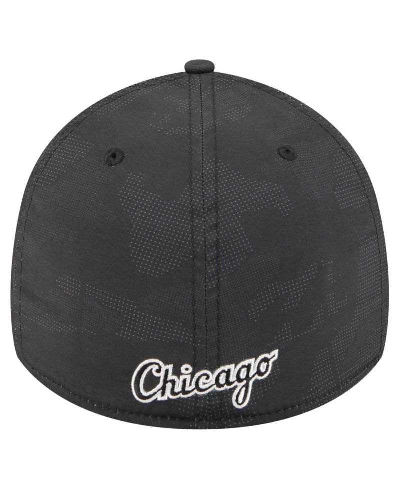 Men's Black Chicago White Sox Tonal Camo 39THIRTY Flex Hat