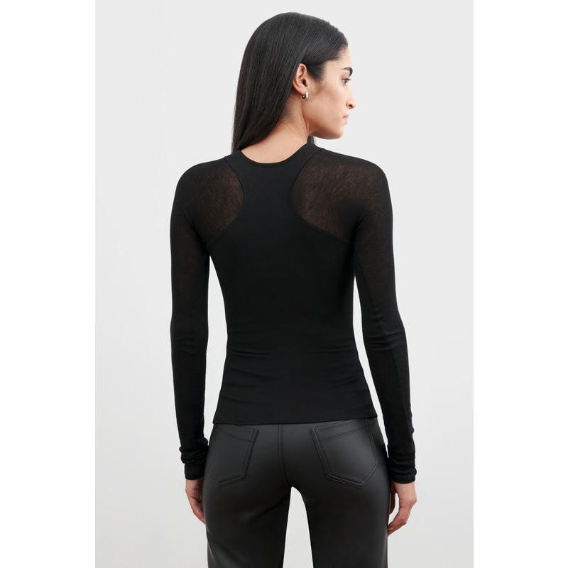 Women's Yada Sporty Racerback Sheer-Sleeve Fitted Jersey Top