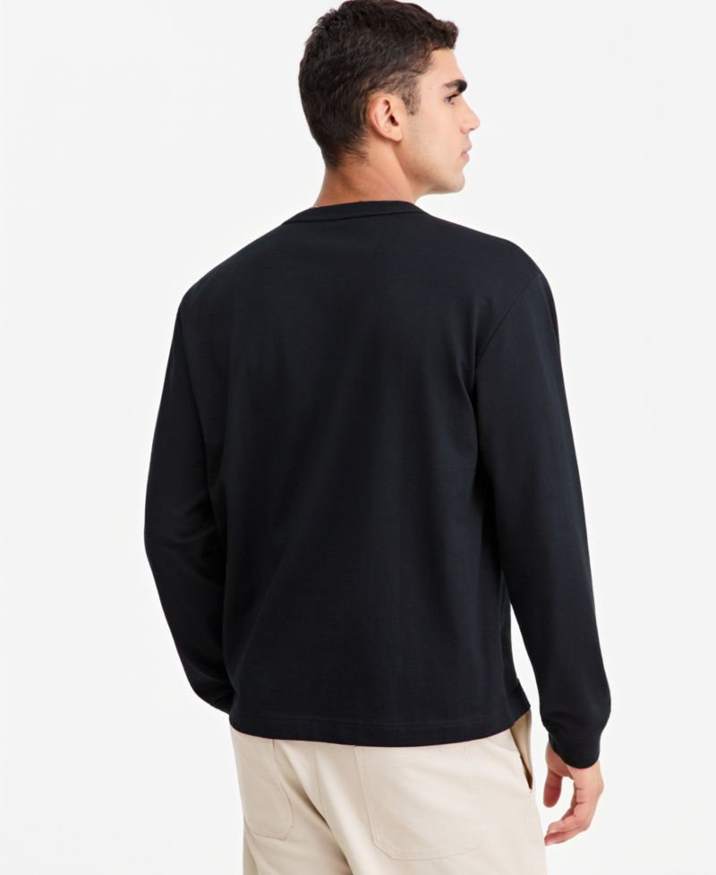 Men's Long-Sleeve Relaxed-Fit Pocket T-Shirt