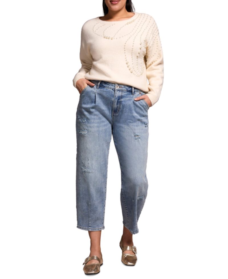 Women's Audrey Distressed Barrel Stretch Jeans