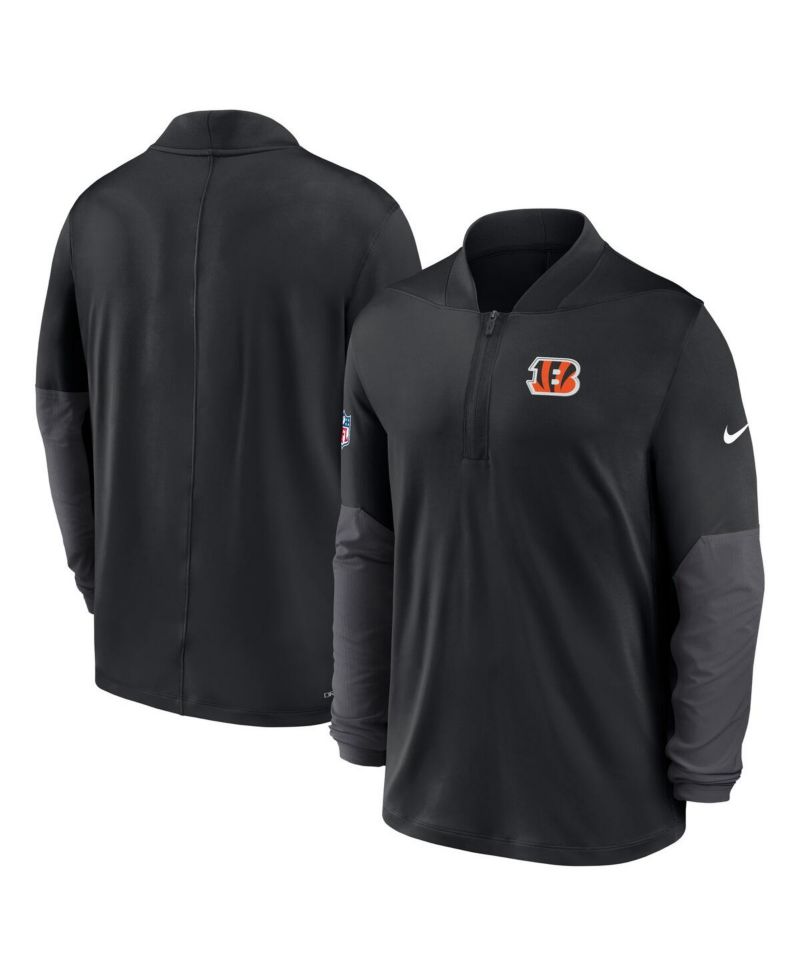 Men's Black Cincinnati Bengals Sideline Dri-FIT Half-Zip Pullover