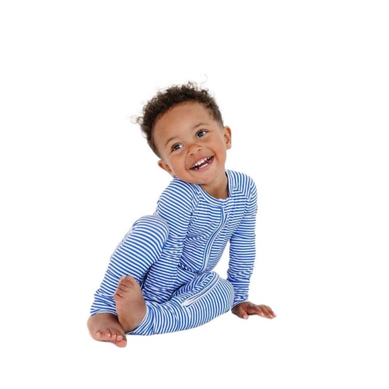Boys Cobalt Stripe Bamboo Sleeper