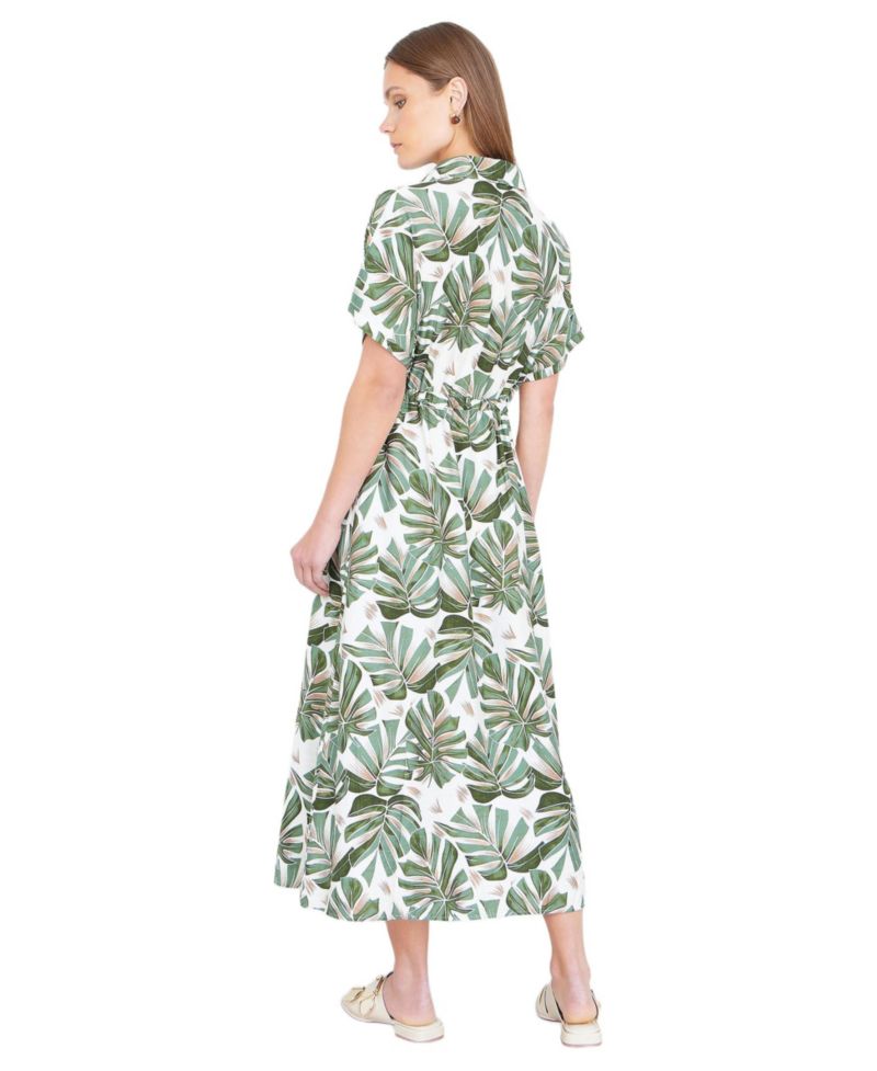 Women's Relaxed Boho Print Maxi Shirt Dress