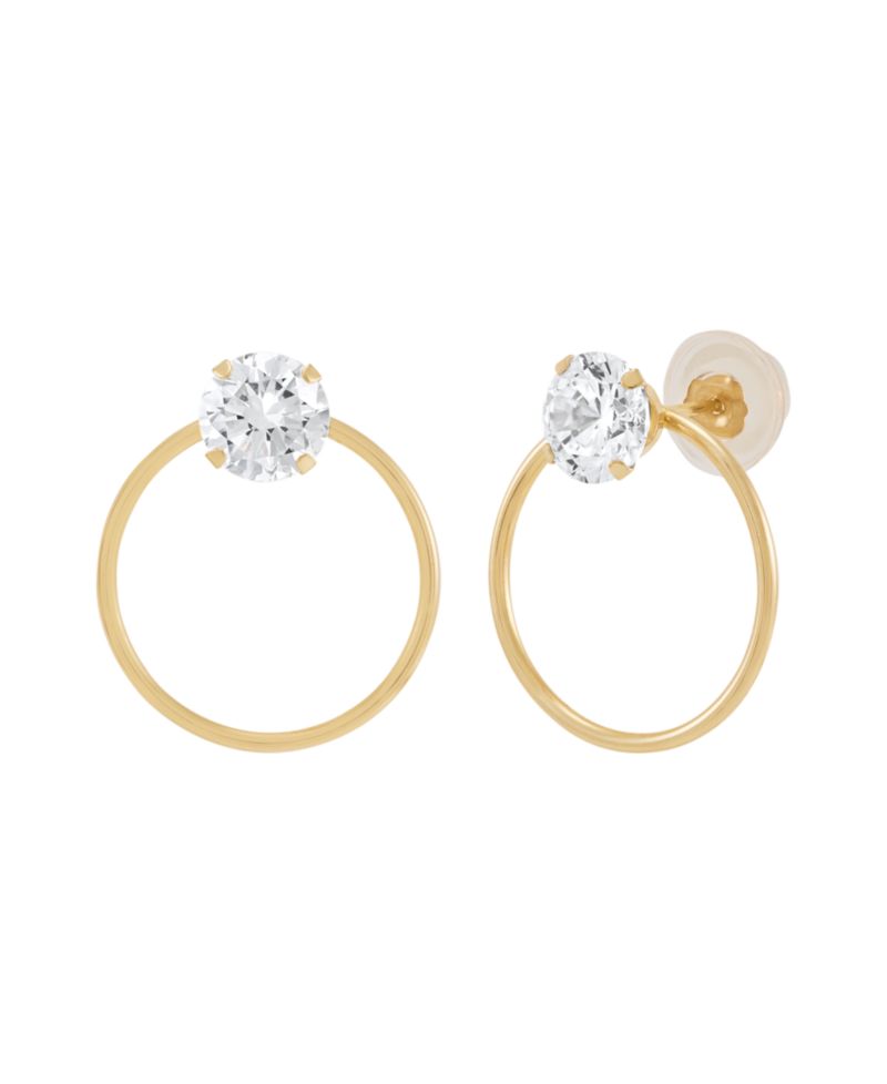 Created White Sapphire Hoop Earrings (2 ct. t.w.) in 10k Yellow Gold