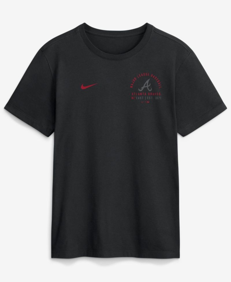 Men's Black Atlanta Braves Split Logo T-Shirt