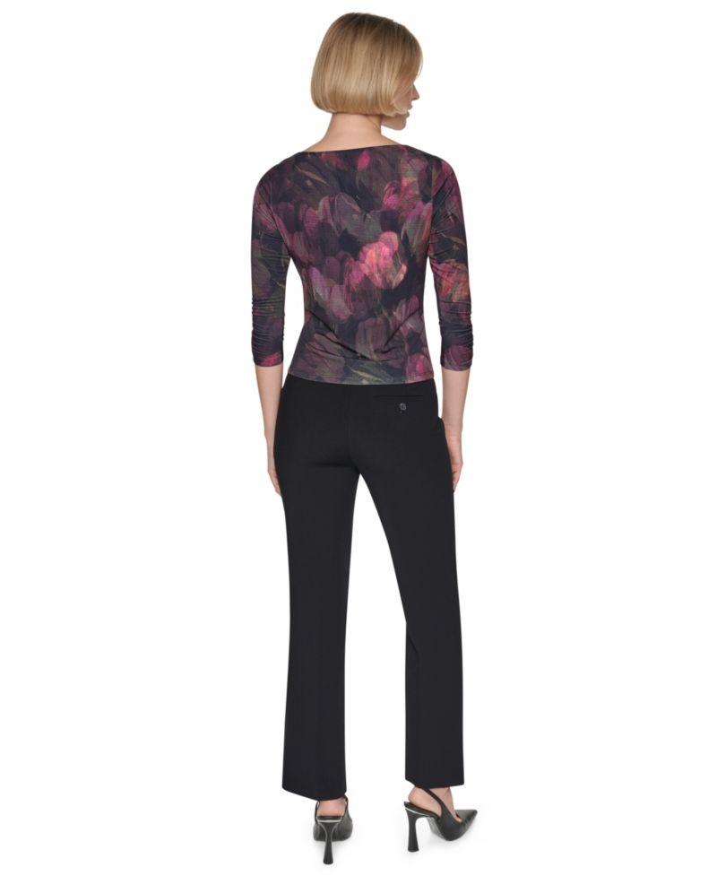 Petite Floral 3/4-Sleeve Blouse