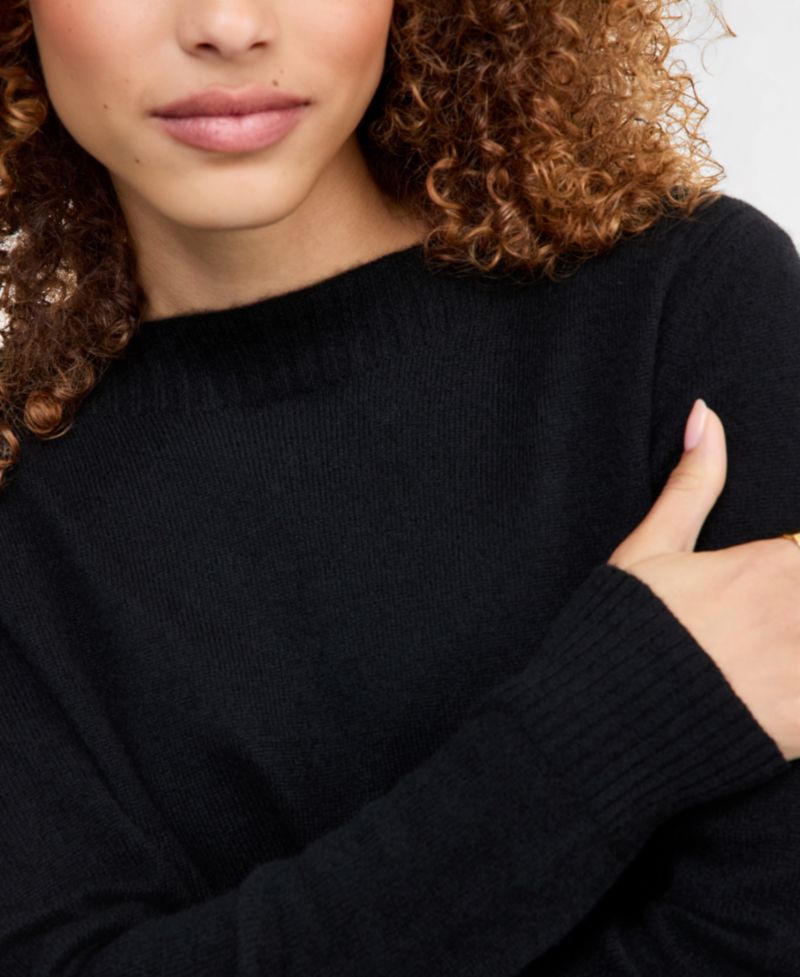 Plus Size 100% Cashmere Boat-Neck Sweater