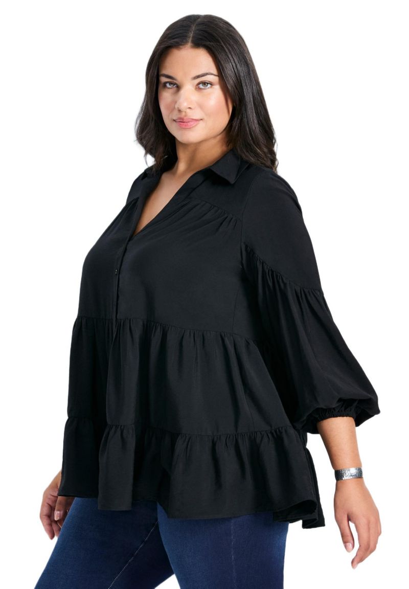 Women's Plus Size Amari Tiered Tunic Shirt