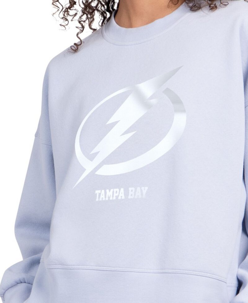 Women's Blue Tampa Bay Lightning Boxy Cropped Sweatshirt