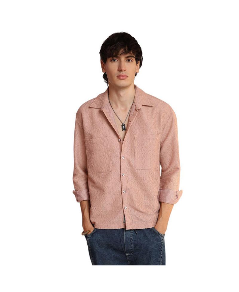 Men's Chevron-Woven Utility Shirt