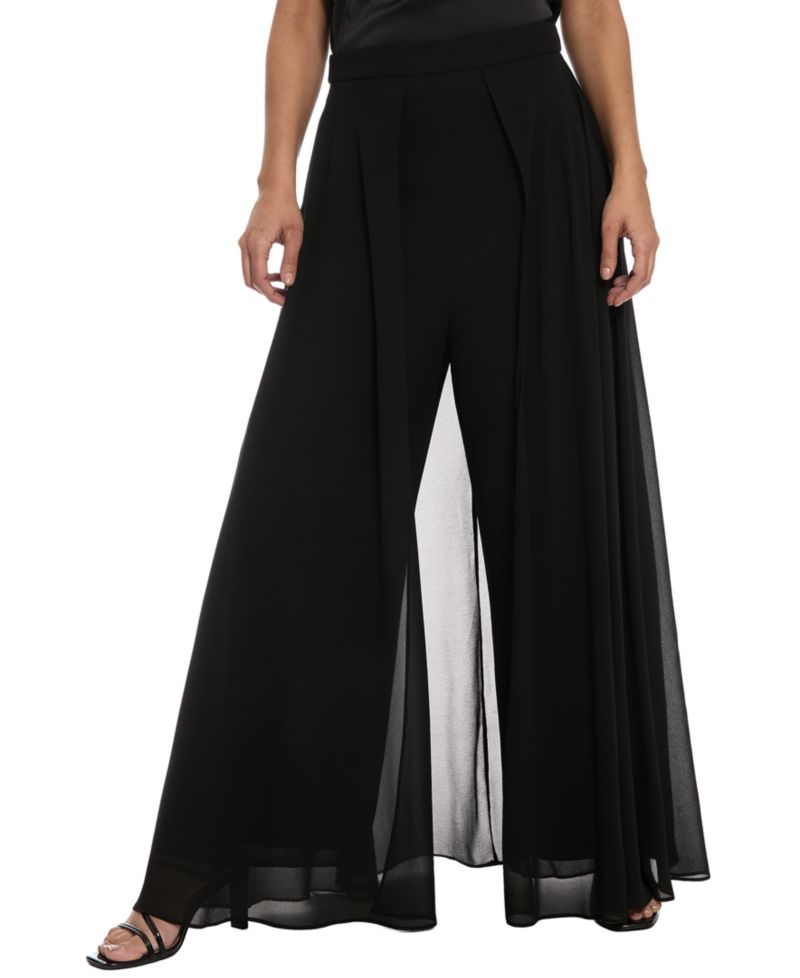 Women's Wide-Leg Chiffon Overlay Pants