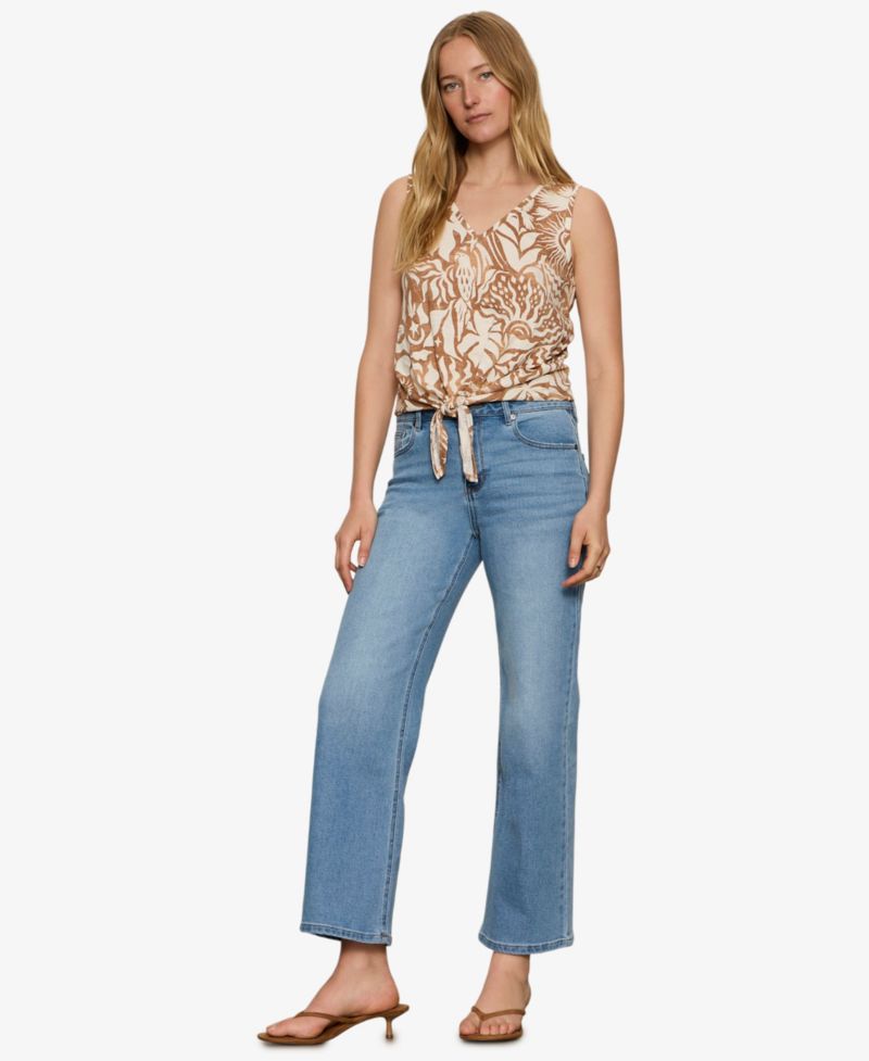 Petite V-Neck Tie-Front Tank Top