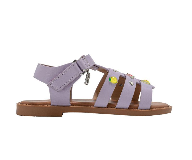 Girls Girl's Fashion Sandals – Comfy Dressy Shoes with Fruit Accents, Studs, and Hanging b Charm