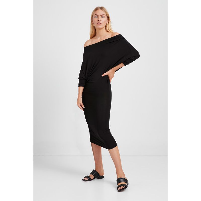 Women's Julia Off-Shoulder Batwing-Sleeve Jersey Midi Dress