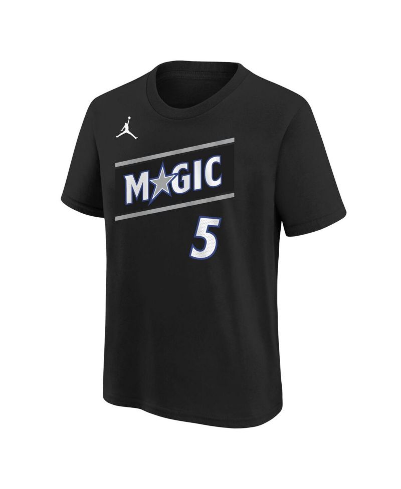 Big Boys and Girls Paolo Banchero Black Orlando Magic Name & Number T-Shirt - Statement Edition