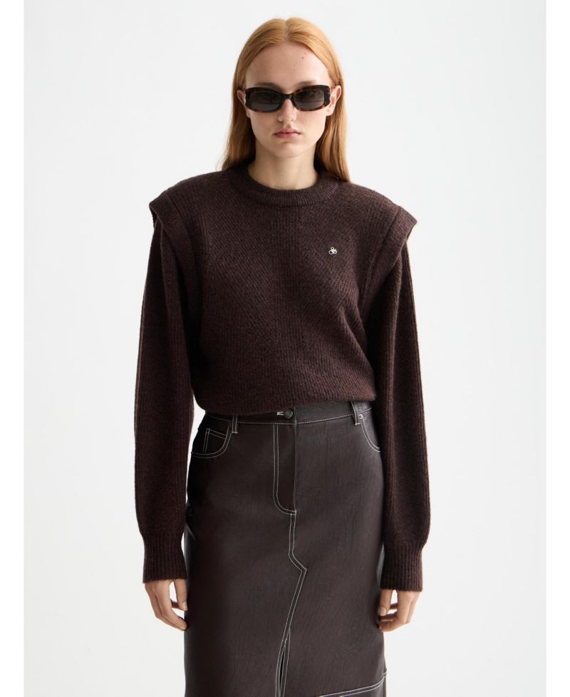 Women's Shoulder detail crew neck pullover