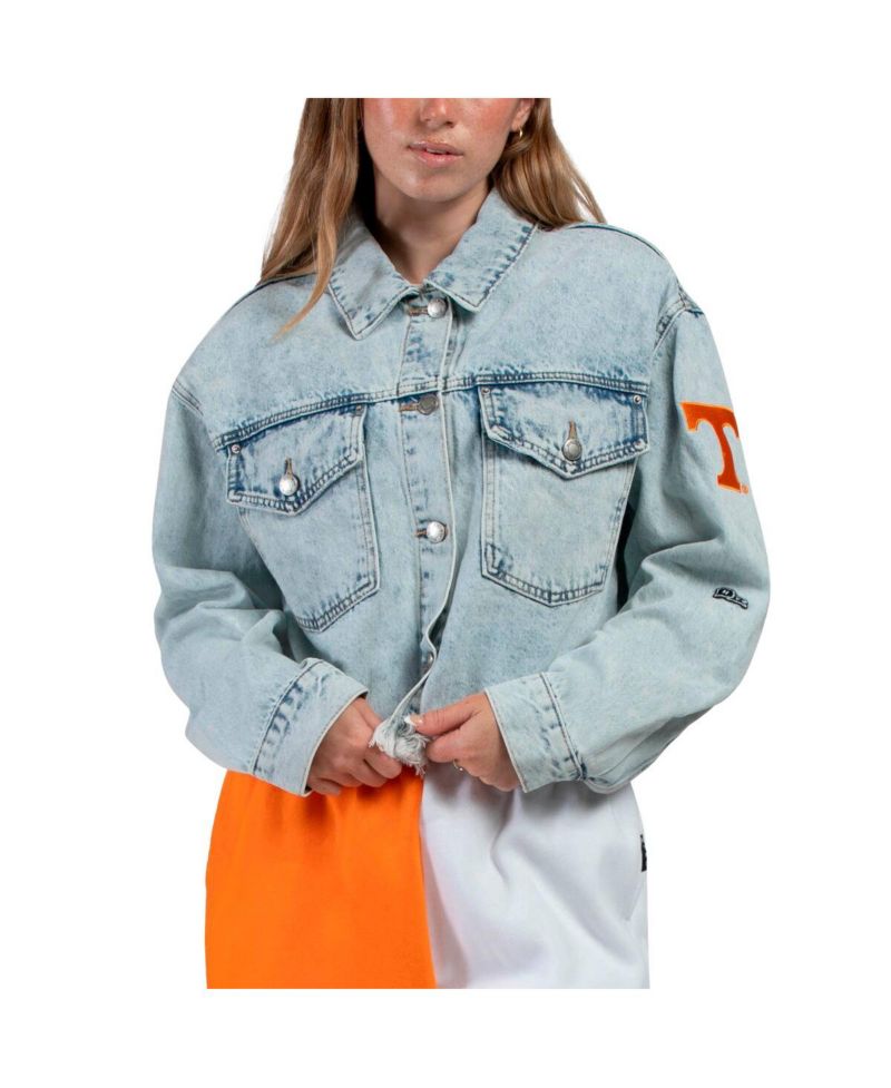 Women's Denim Tennessee Volunteers Lightwash Full-Button Jean Jacket