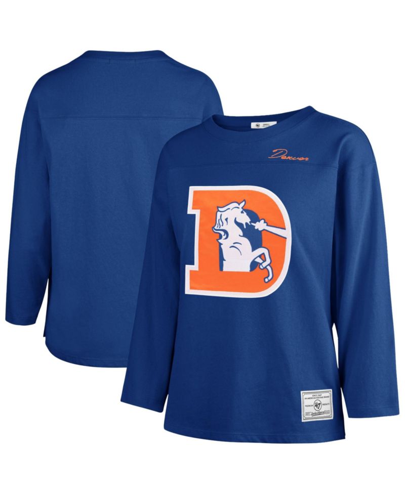 Women's '47 Royal Denver Broncos Game Nod Timeless Long Sleeve T-Shirt