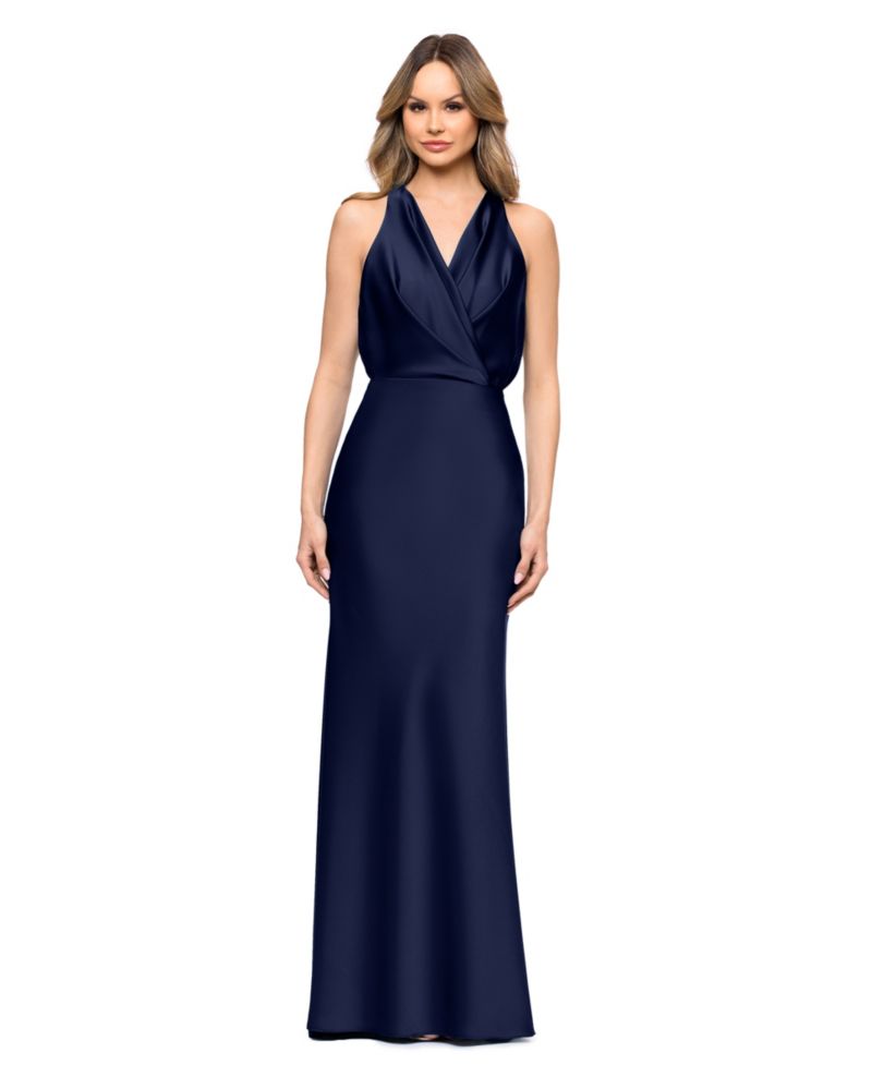 Petite V-Neck Sleeveless Ball Gown