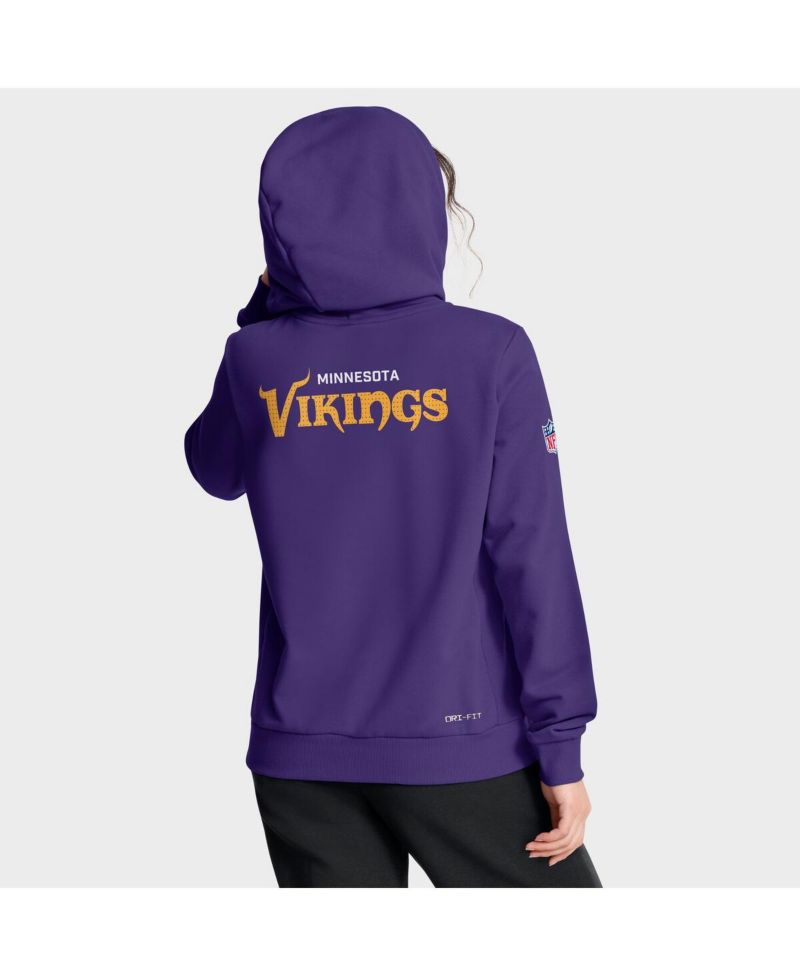 Women's Purple Minnesota Vikings Sideline Standard Issue Initial Home Dri-FIT Hoodie