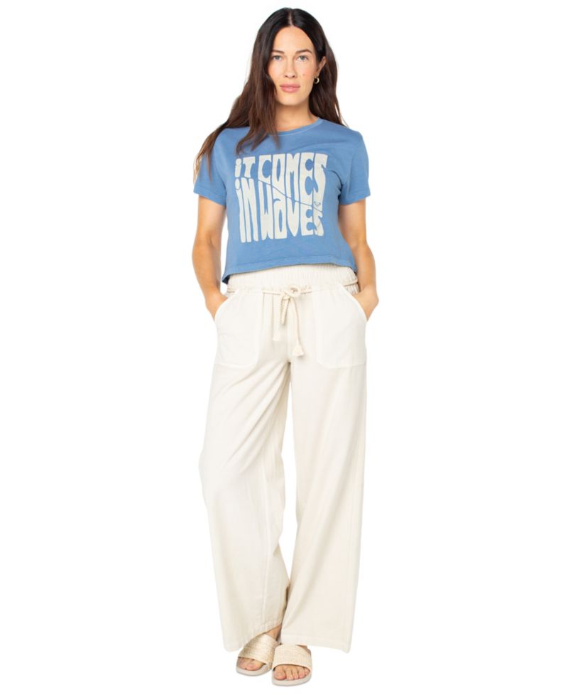 Women's Comes In Waves Cropped Cotton T-Shirt