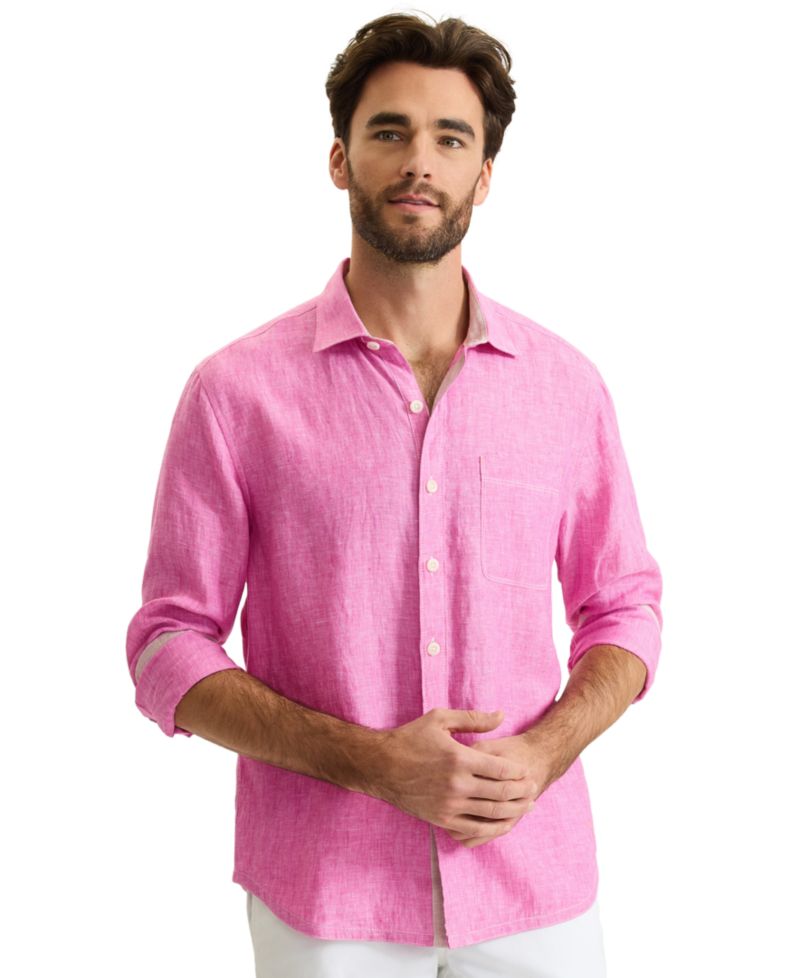 Men's 100% Linen Paradise Breezer Long-Sleeve Shirt